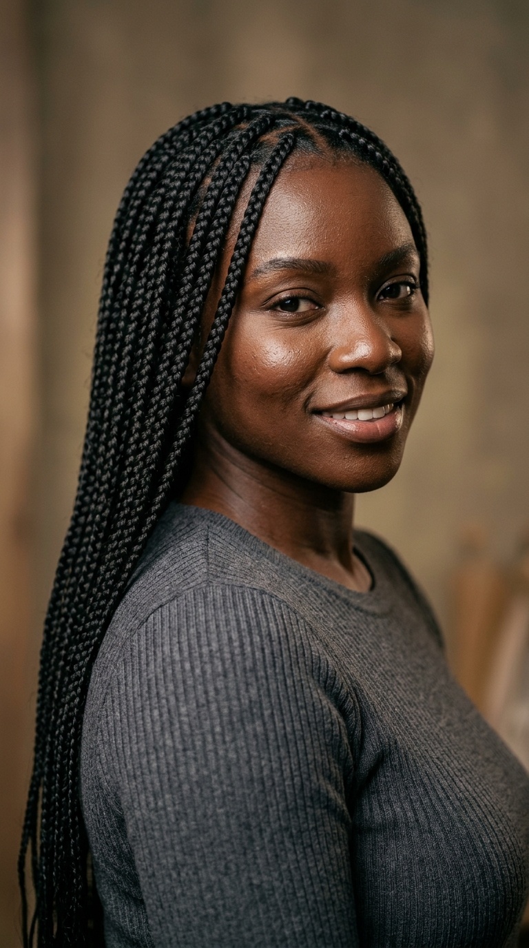 Mid-Back Knotless Box Braids