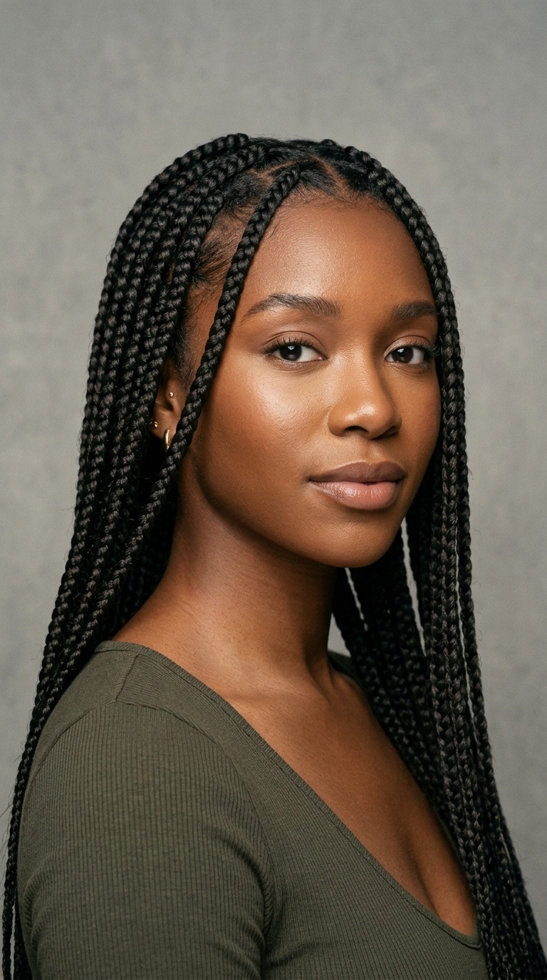 Mid-Back Knotless Box Braids