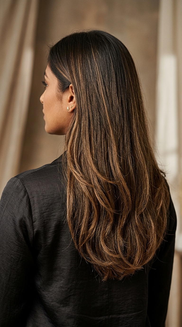 Mid-Back U-Cut with Sun-Kissed Highlights