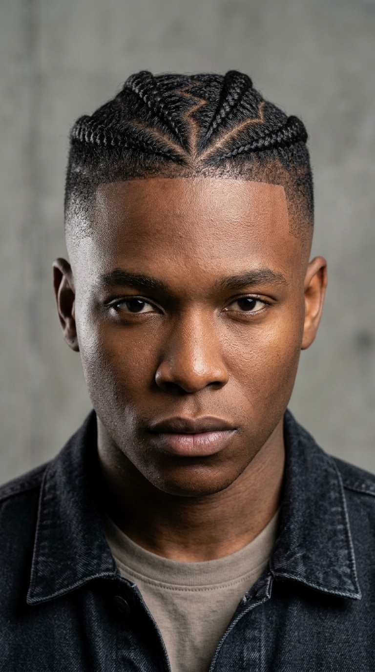 Mid Fade with Zig-Zag Braids
