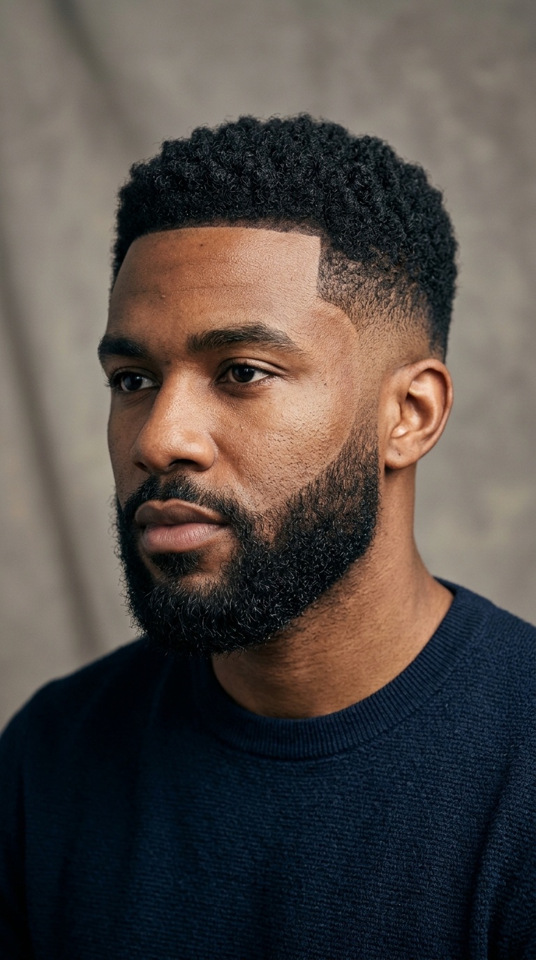 Mid Taper Fade with Full Beard