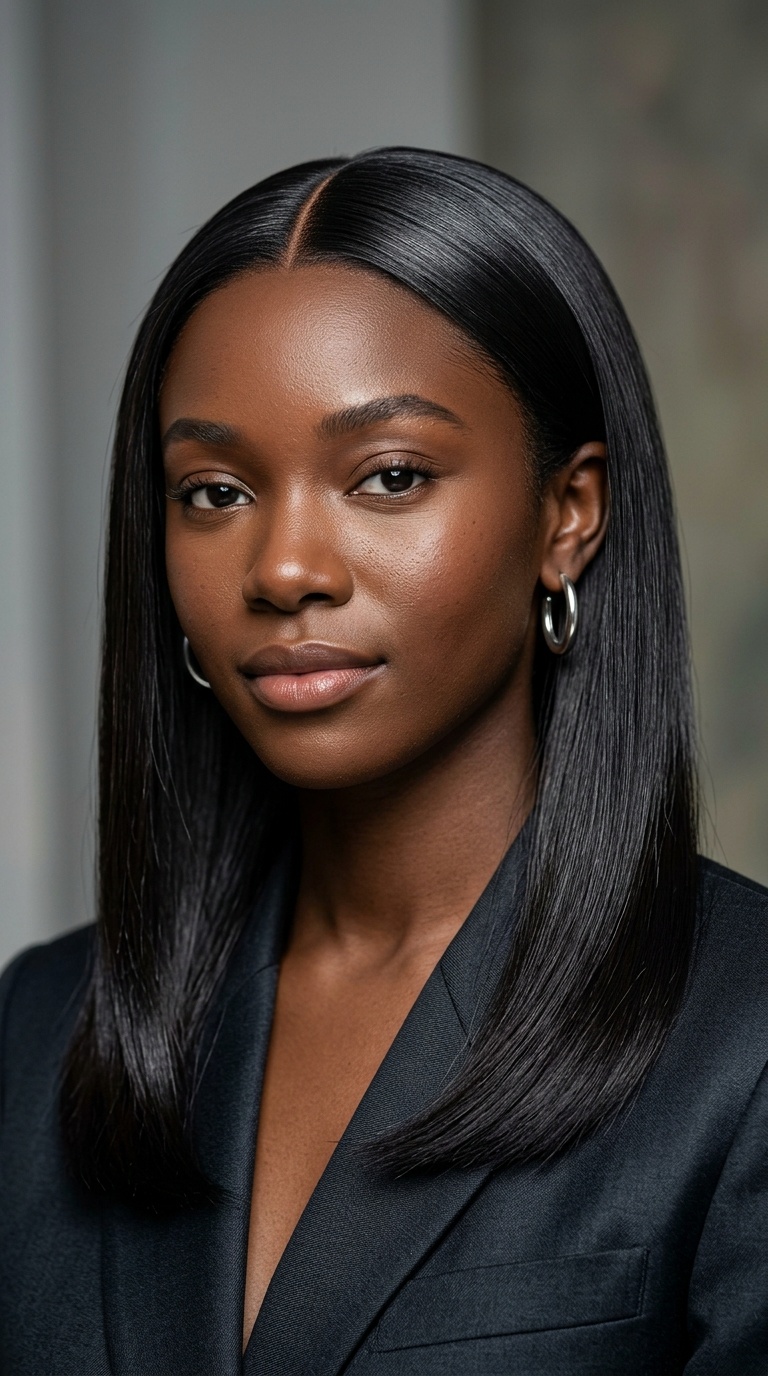 Middle Part Sleek Perfection
