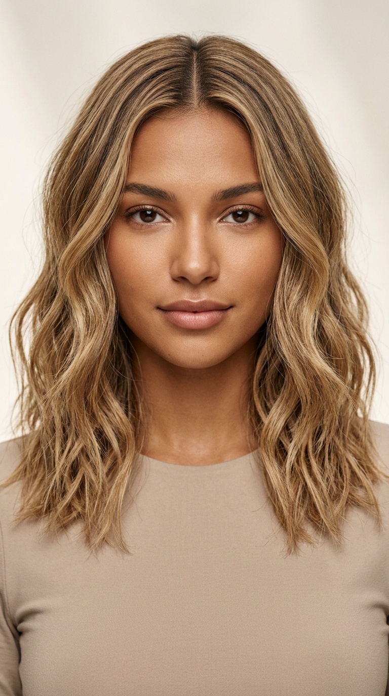 Middle-Parted Beach Waves