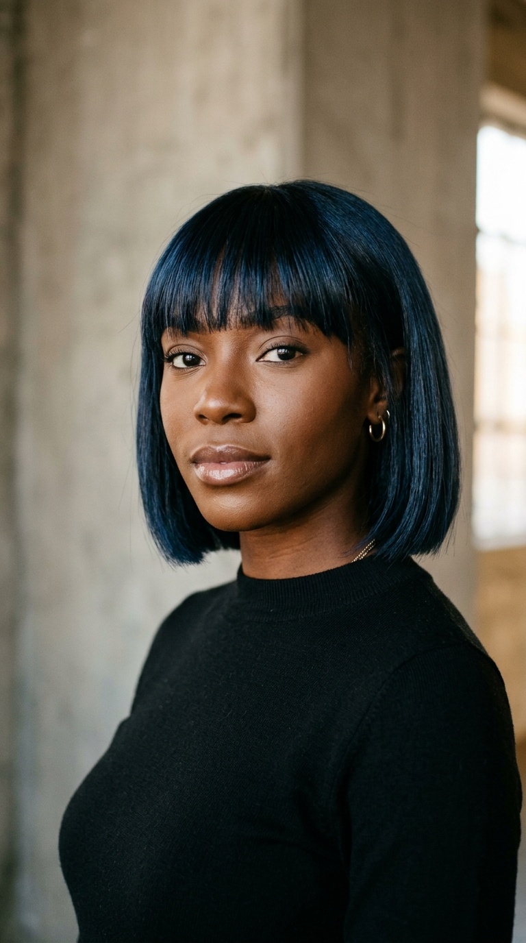 Midnight Blue Sleek Bob