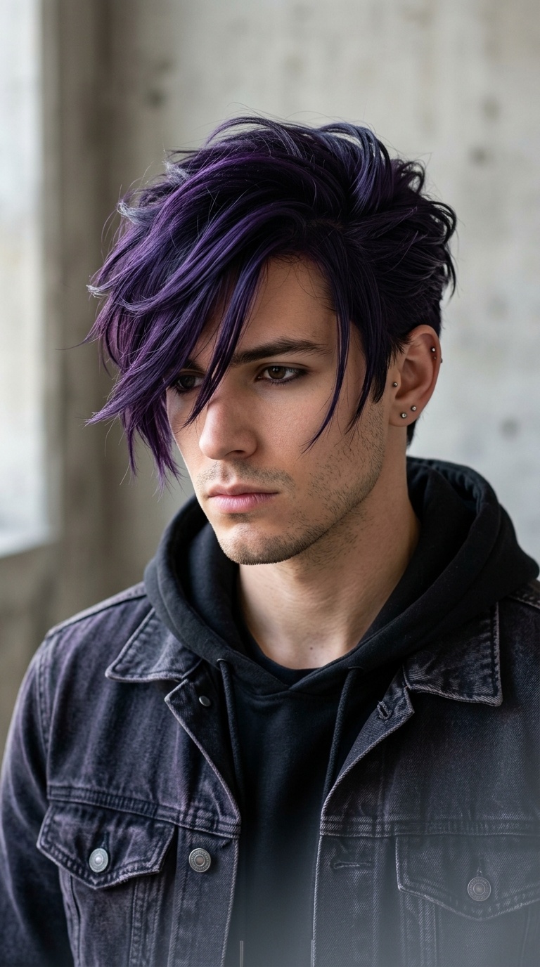 Midnight Purple Textured Sweep