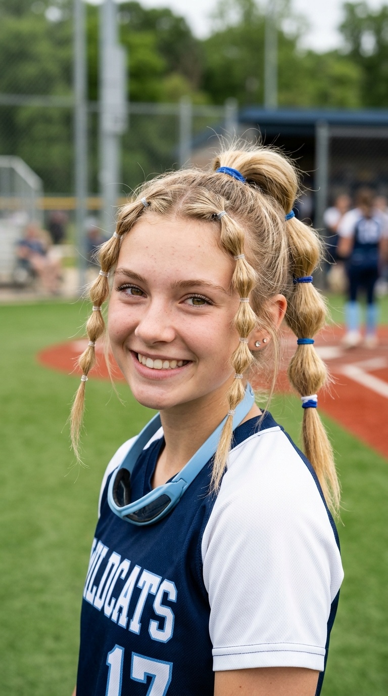Mini Face-Framing Bubble Braids