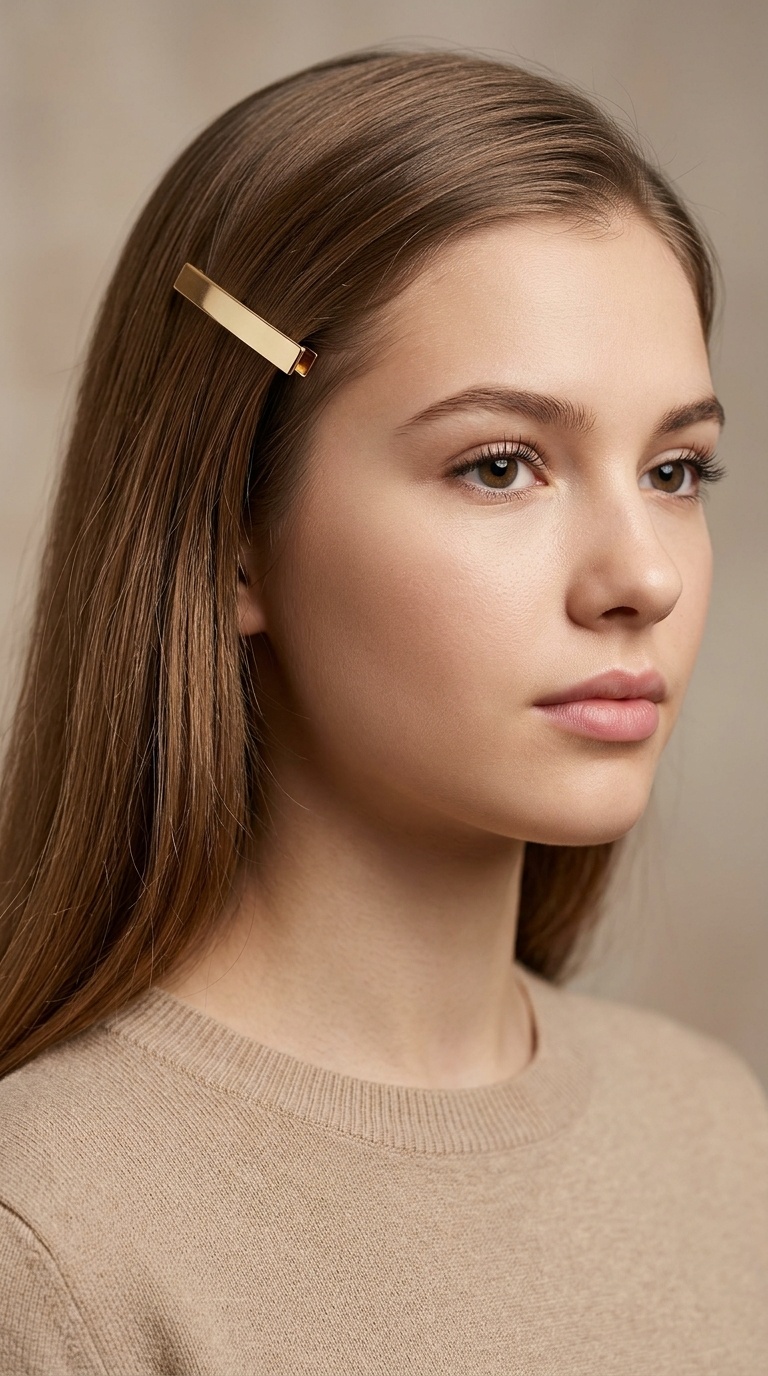 Minimalist Gold Bar Clip