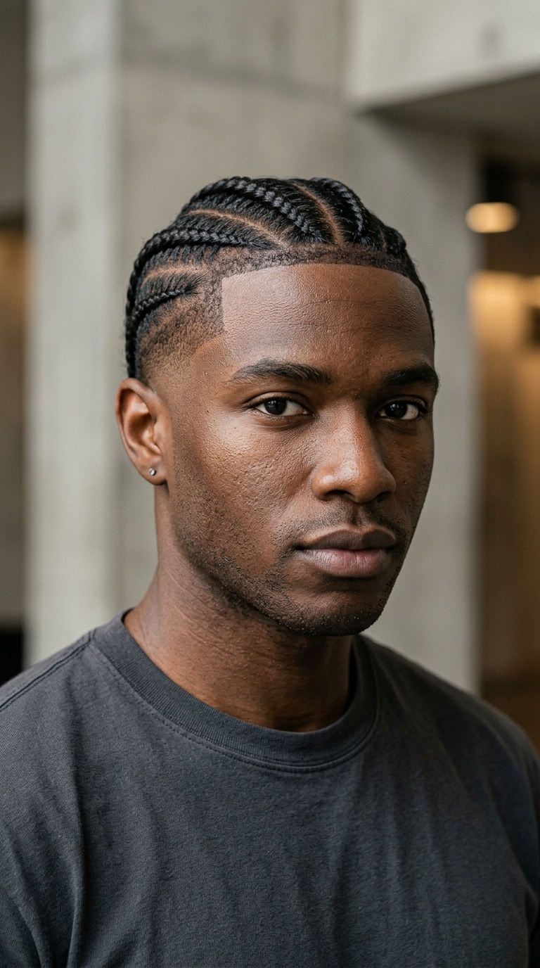 Minimalist Three-Row Braids with Taper
