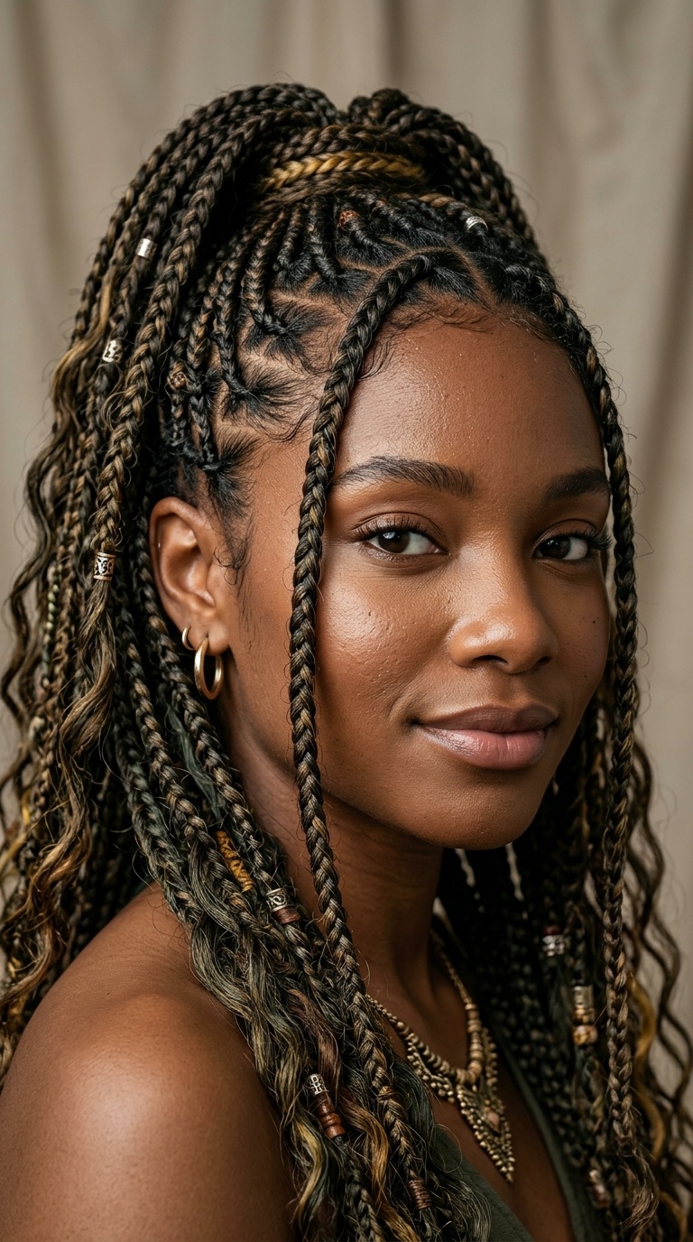 Mixed-Texture Bohemian Braids