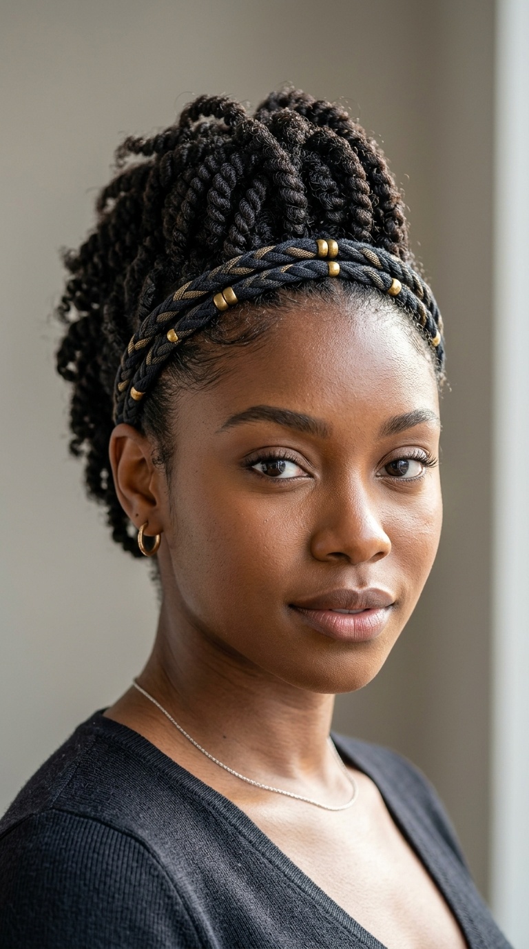 Mohawk-Inspired Twists with a Double-Row Band
