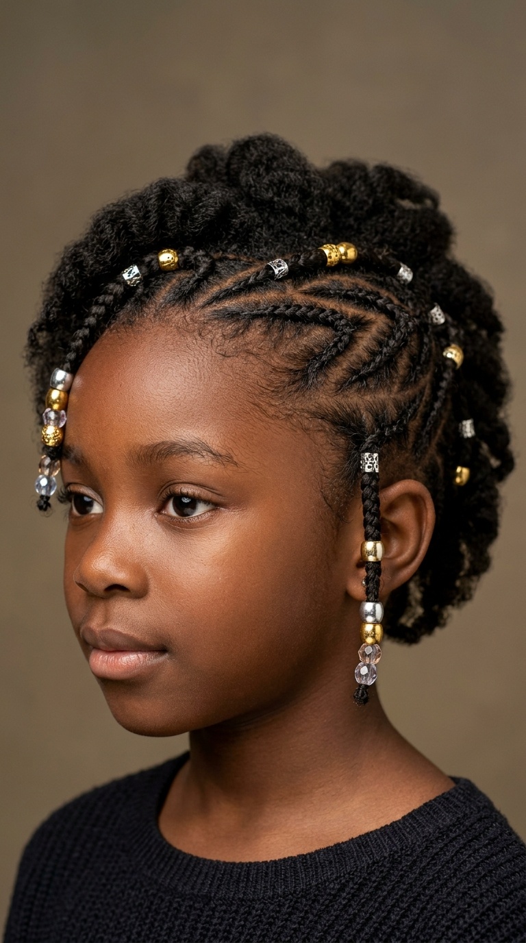 Mohawk-Style Zigzags with Metallic Beads