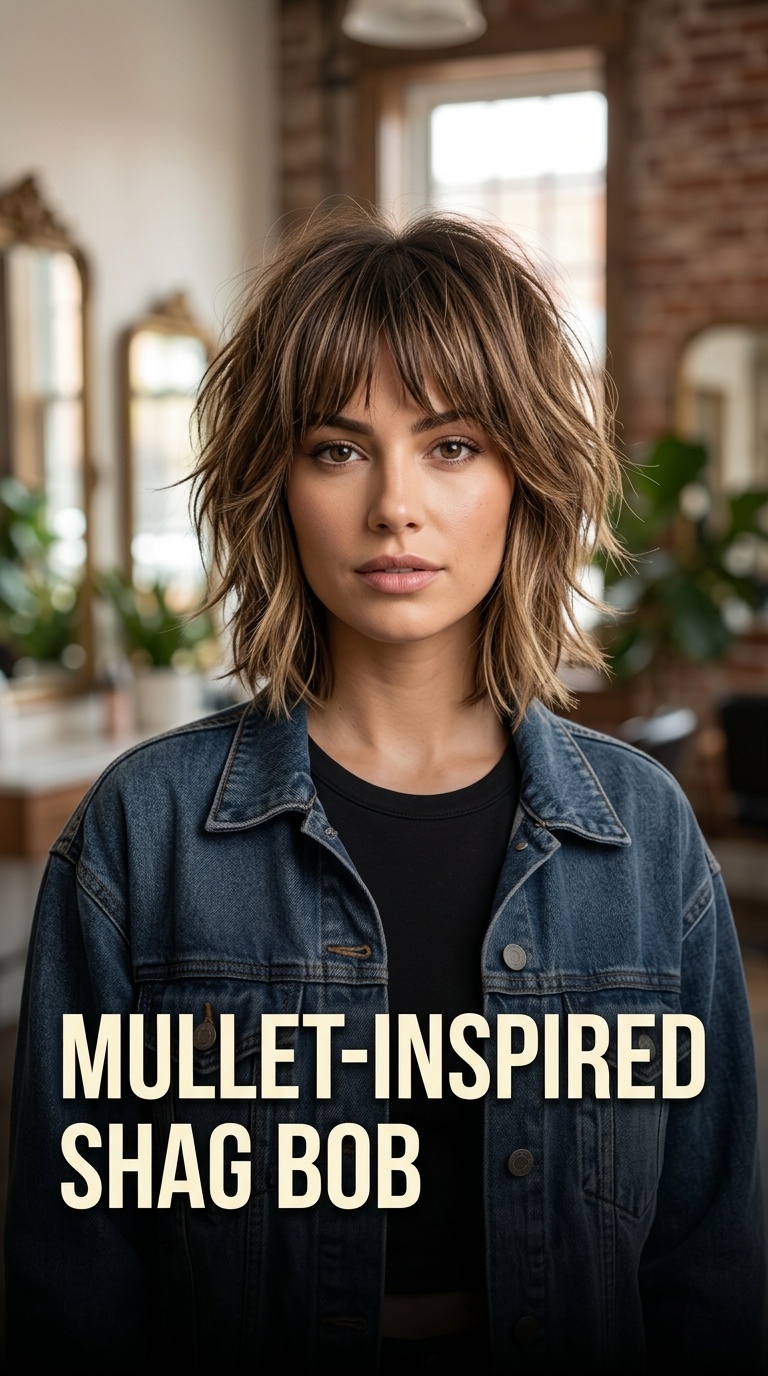 Mullet-Inspired Shag Bob
