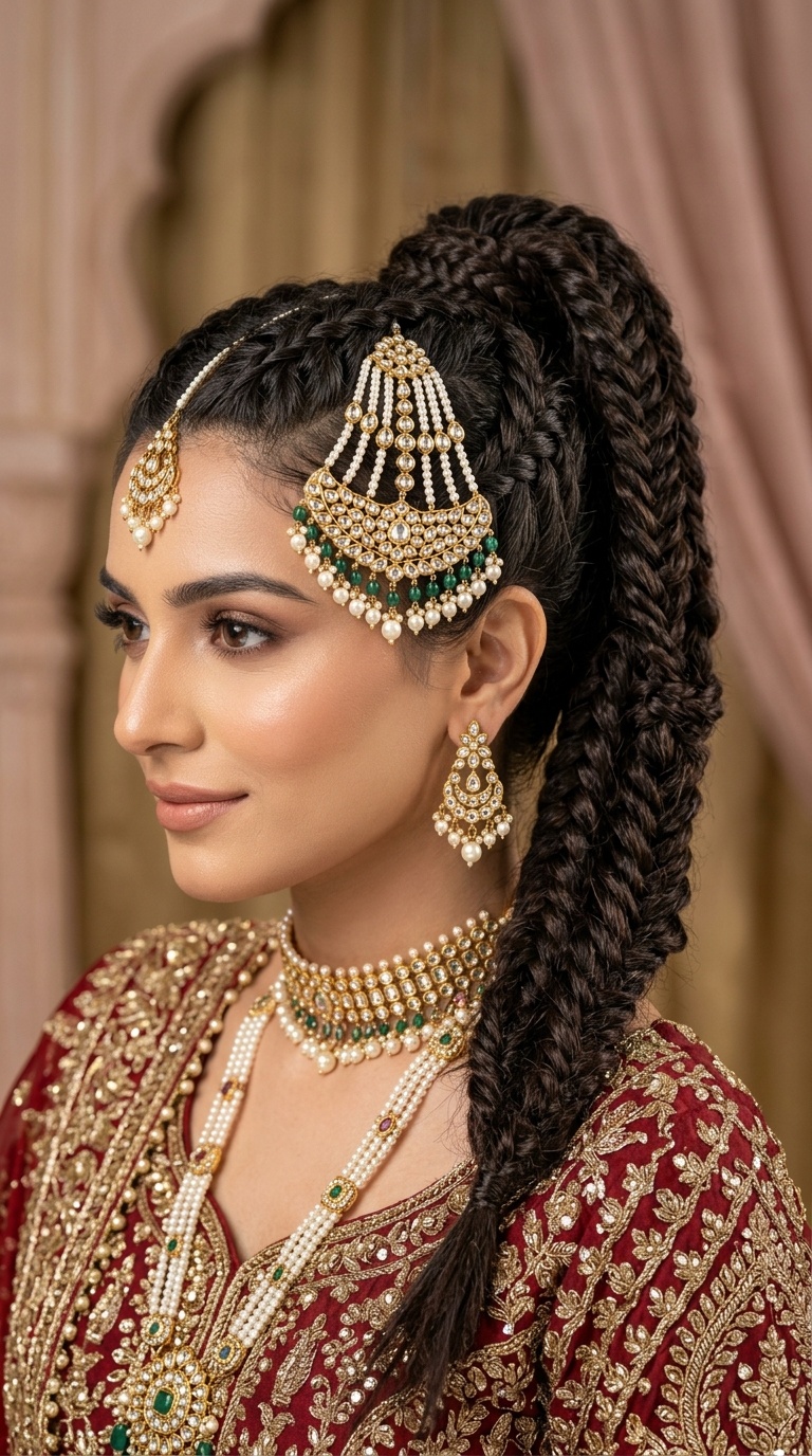 Multi-Braid High Ponytail with Statement Passa