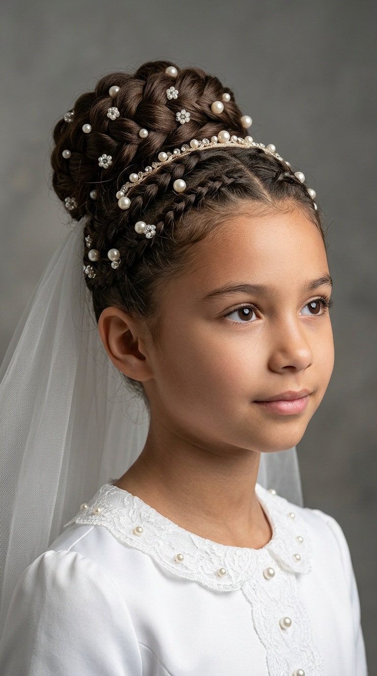 Multi-Braid Updo with Pearl Accents