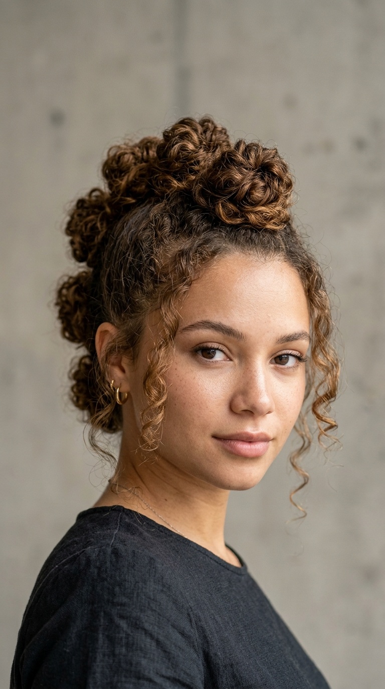 Multi-Bun Mohawk with Loose Sides