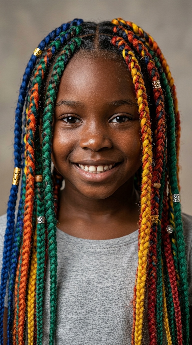 Multi-Colored Wool Box Braids
