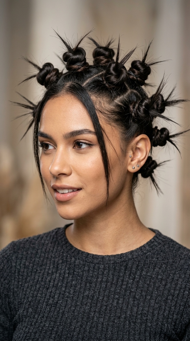 Multi-Mini Buns with Spiky Ends
