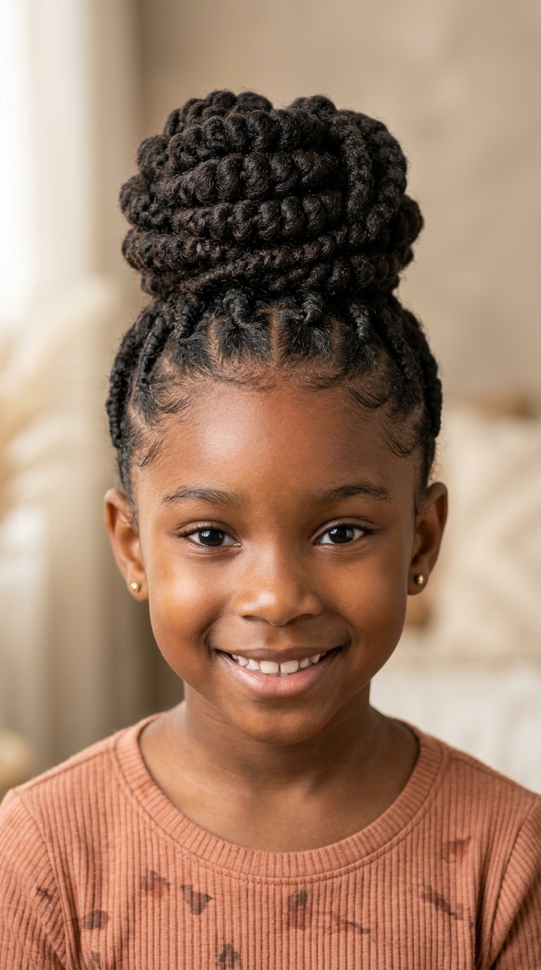 Multi-Row Barrel Braid Bun