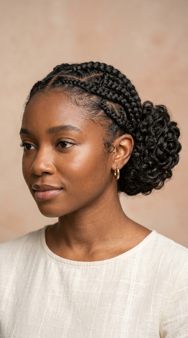 Multi-Strand Braid and Curly Rose Bun