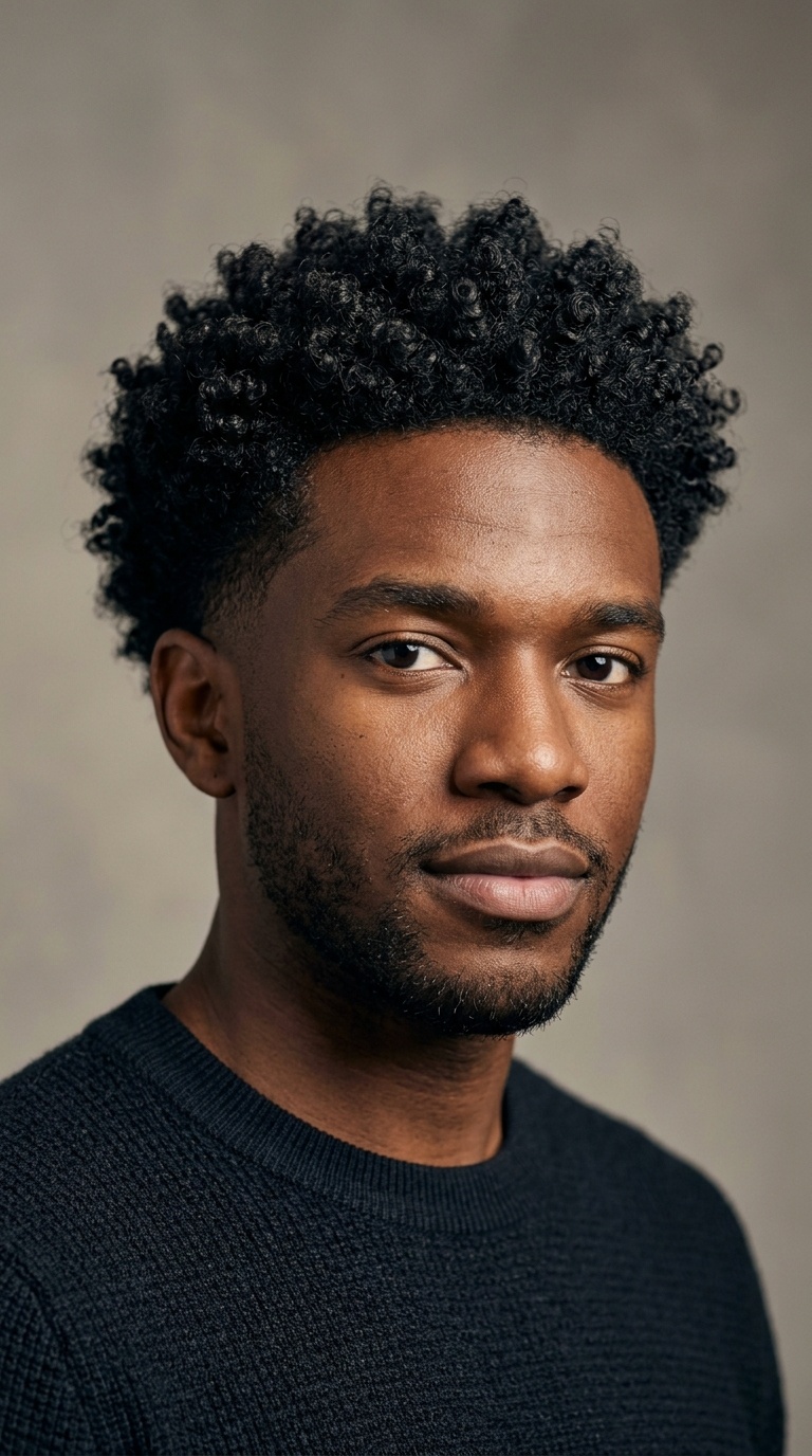 Natural Curls with Taper