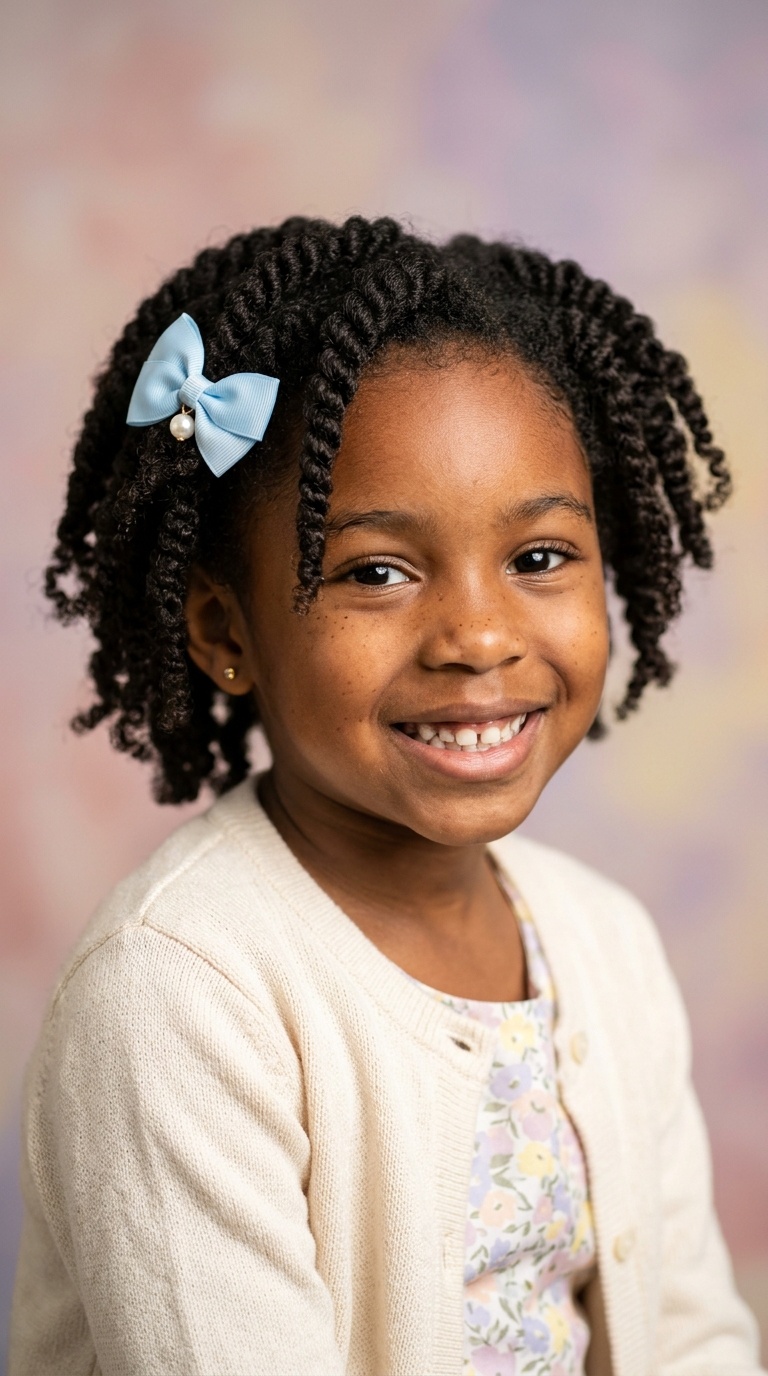 Natural Twist-Out with Baby Blue Clip