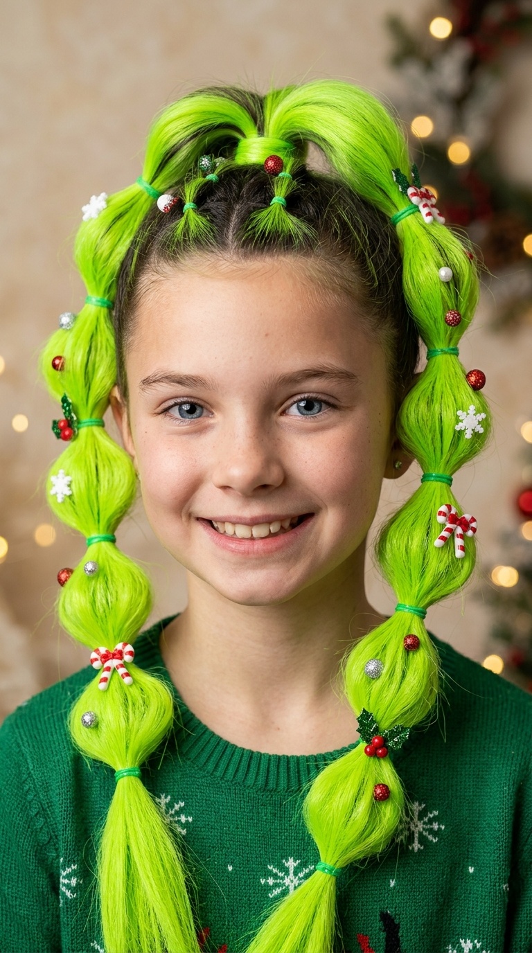 Neon Green Bubble Braid