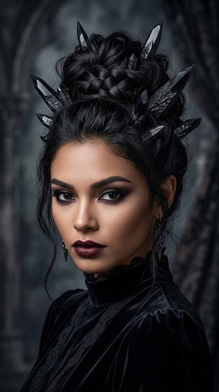 Obsidian Spiked Top-Knot