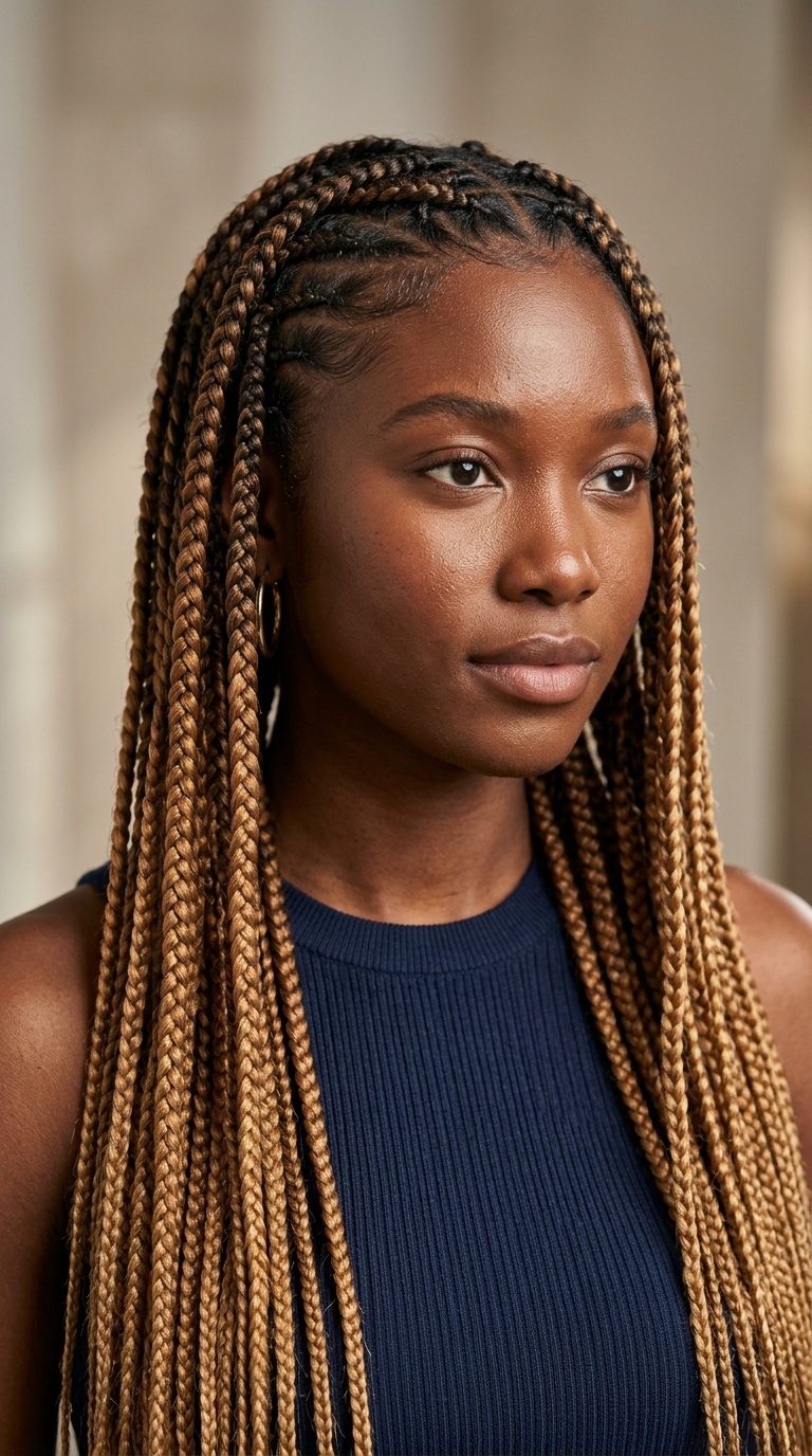 Ombré Honey Blonde Braids
