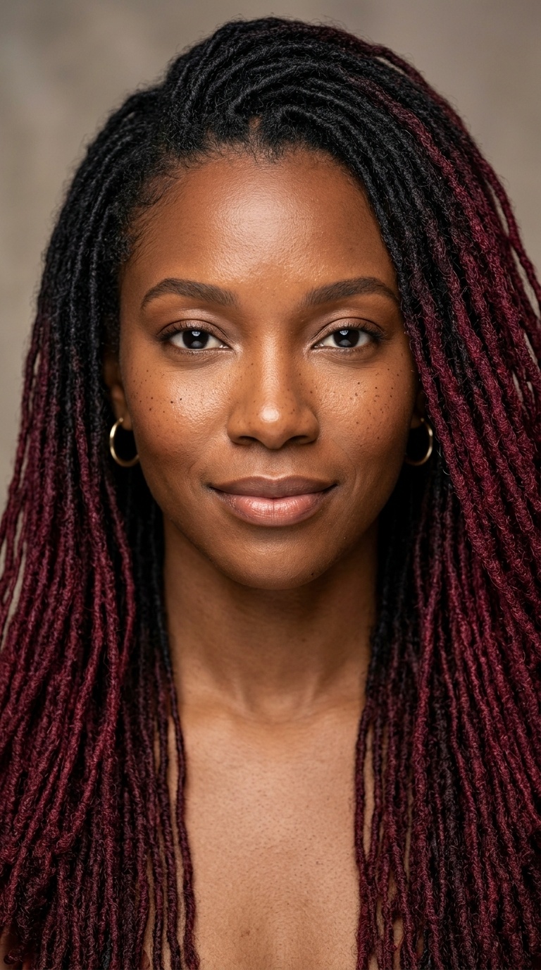 Ombre Burgundy Sisterlocks