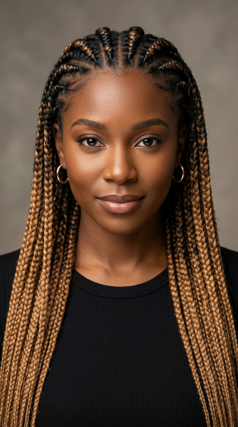 Ombre Caramel Feed-In Braids