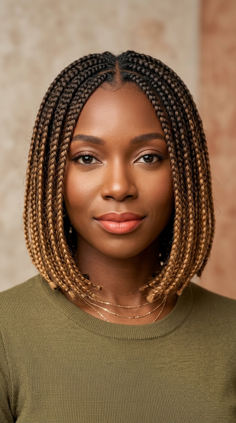 Ombre Effect Short Boho Braids