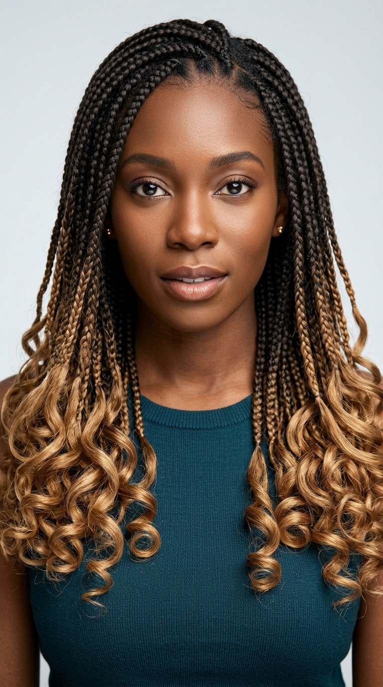 Ombre French Curl Braids