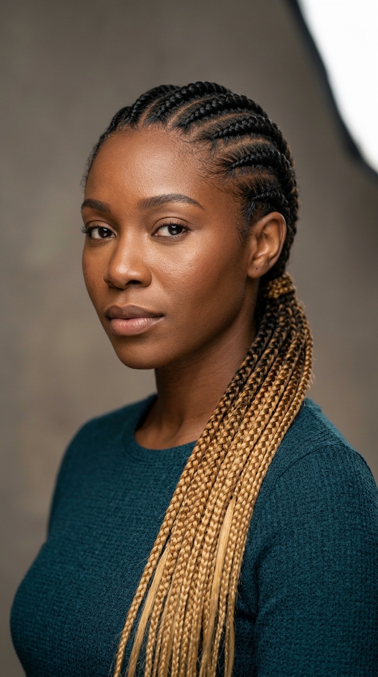 Ombre Honey Blonde Cornrows