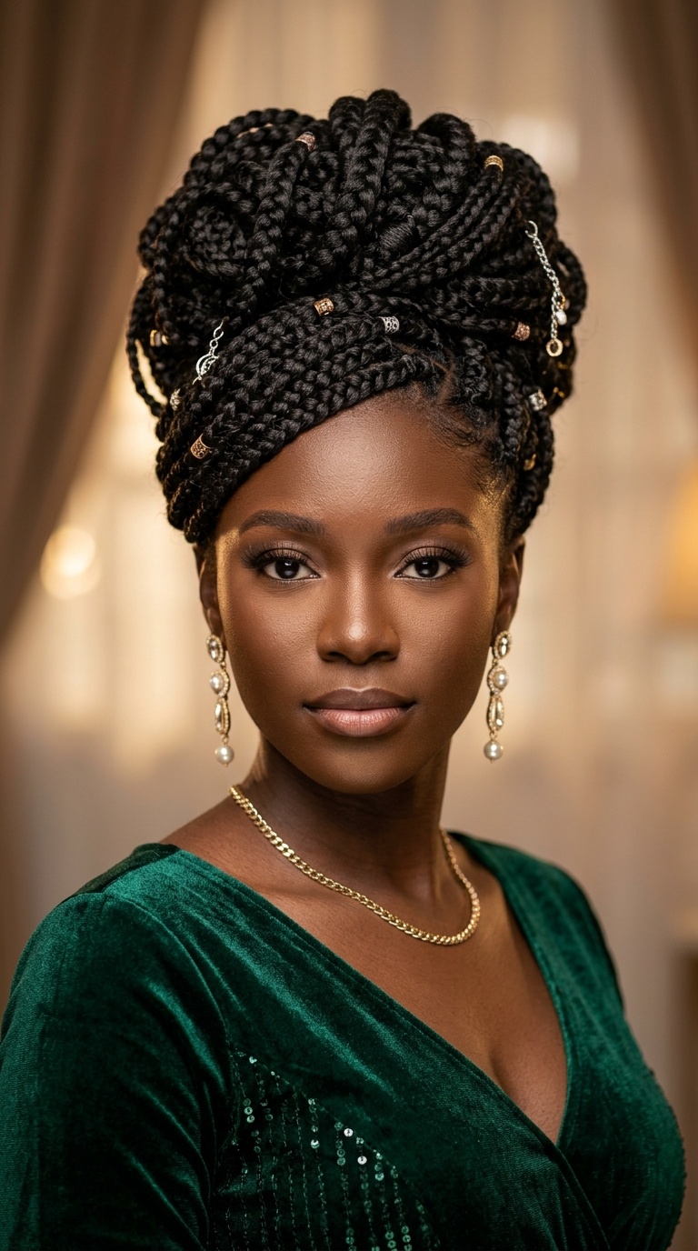 Ornate Goddess Braids Updo