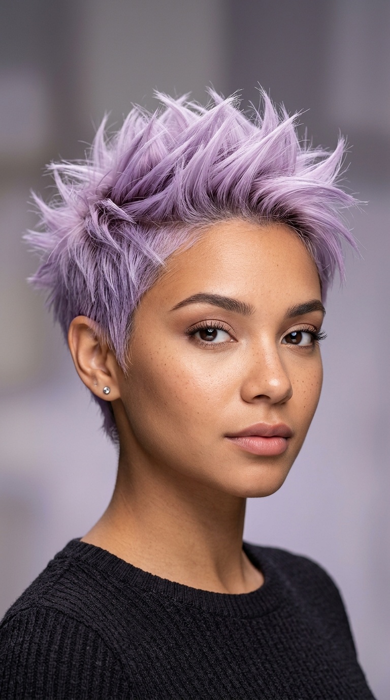 Pastel Lavender Spiky Pixie