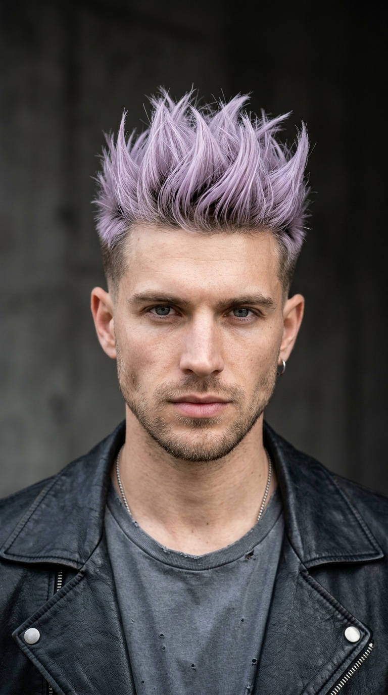 Pastel Lavender Spiky Pompadour