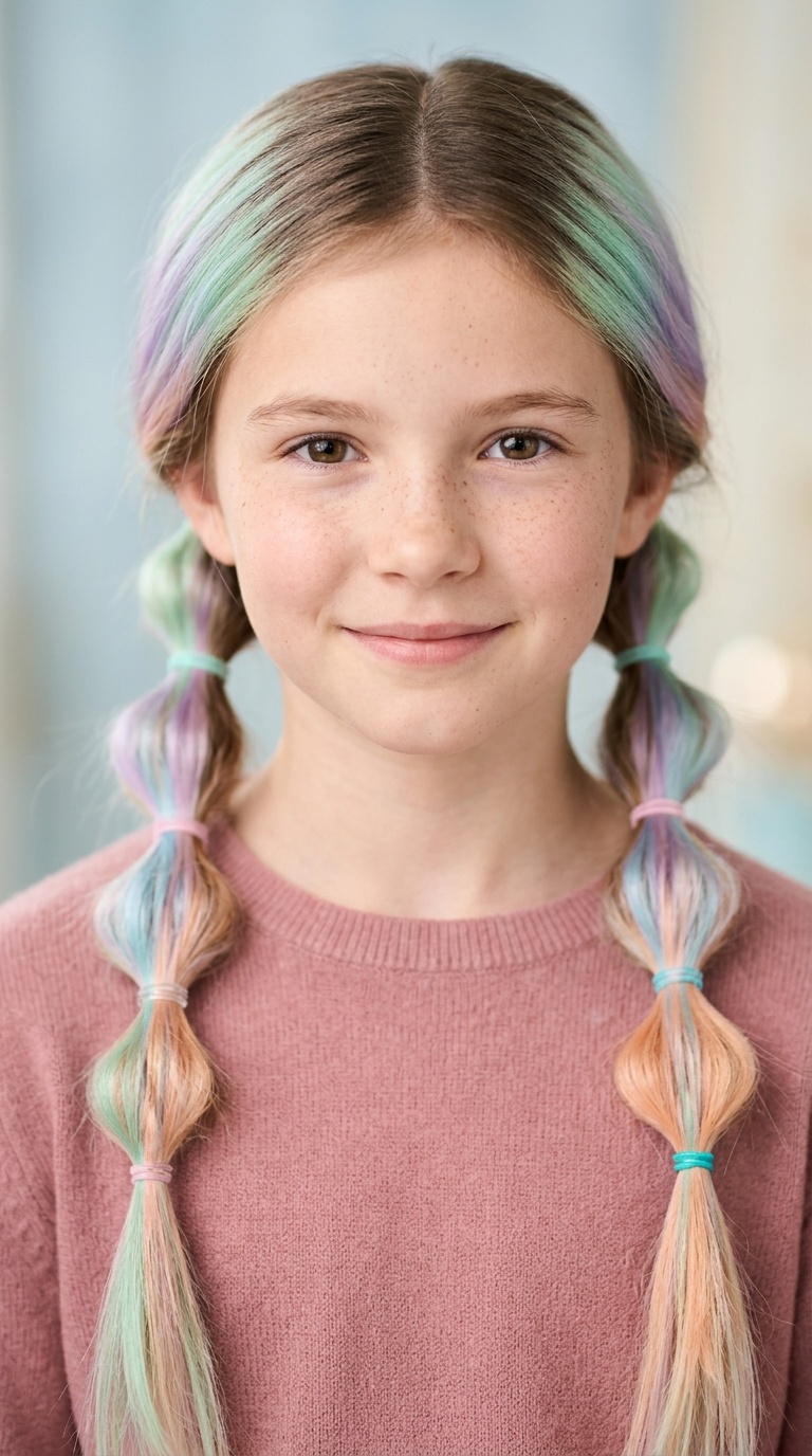 Pastel Ombre Low Braids