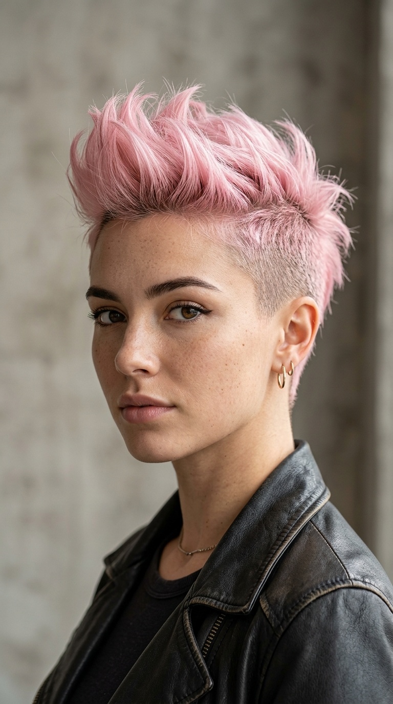 Pastel Pink Pixie Mohawk