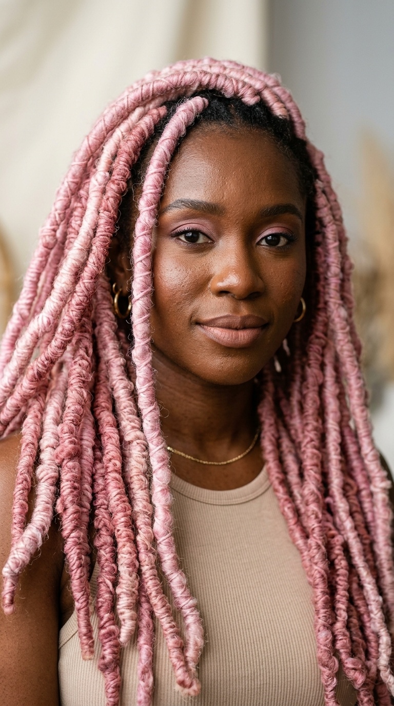 Pastel Pink Statement Locs