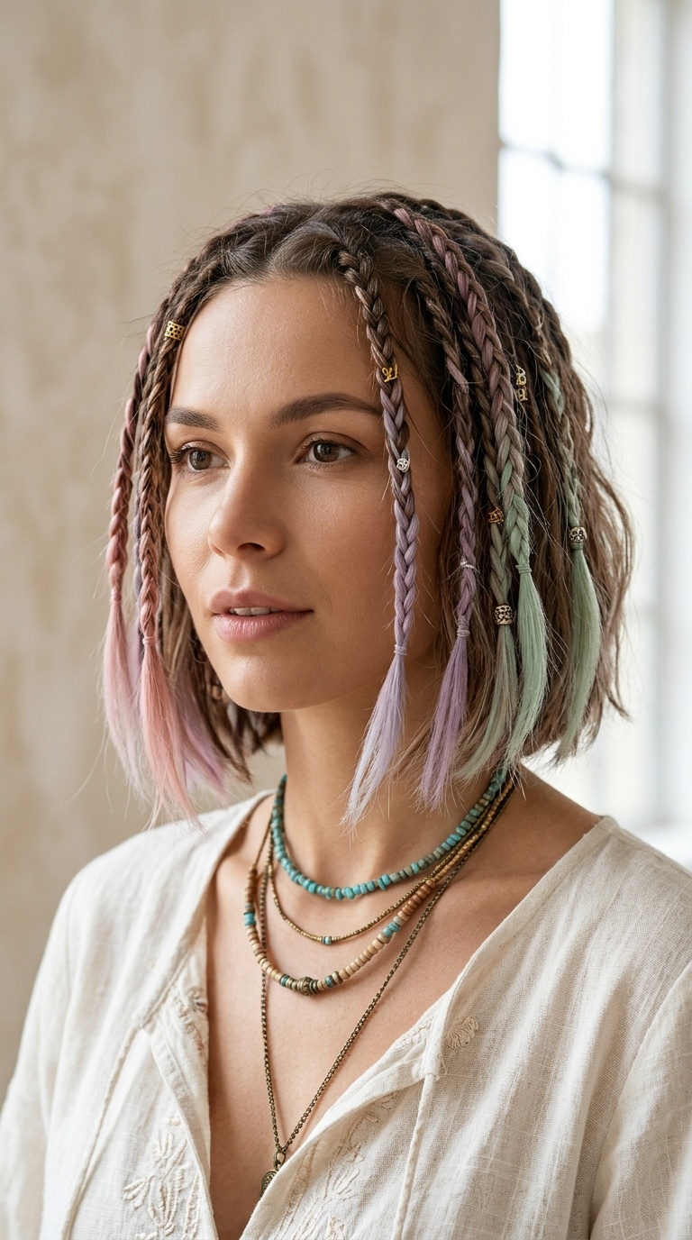 Pastel-Tipped Boho Bob