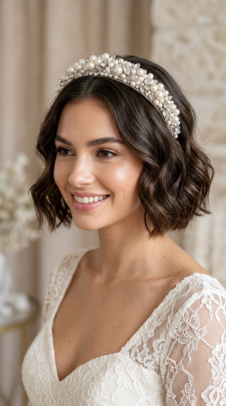 Pearl-Encrusted Headband Look