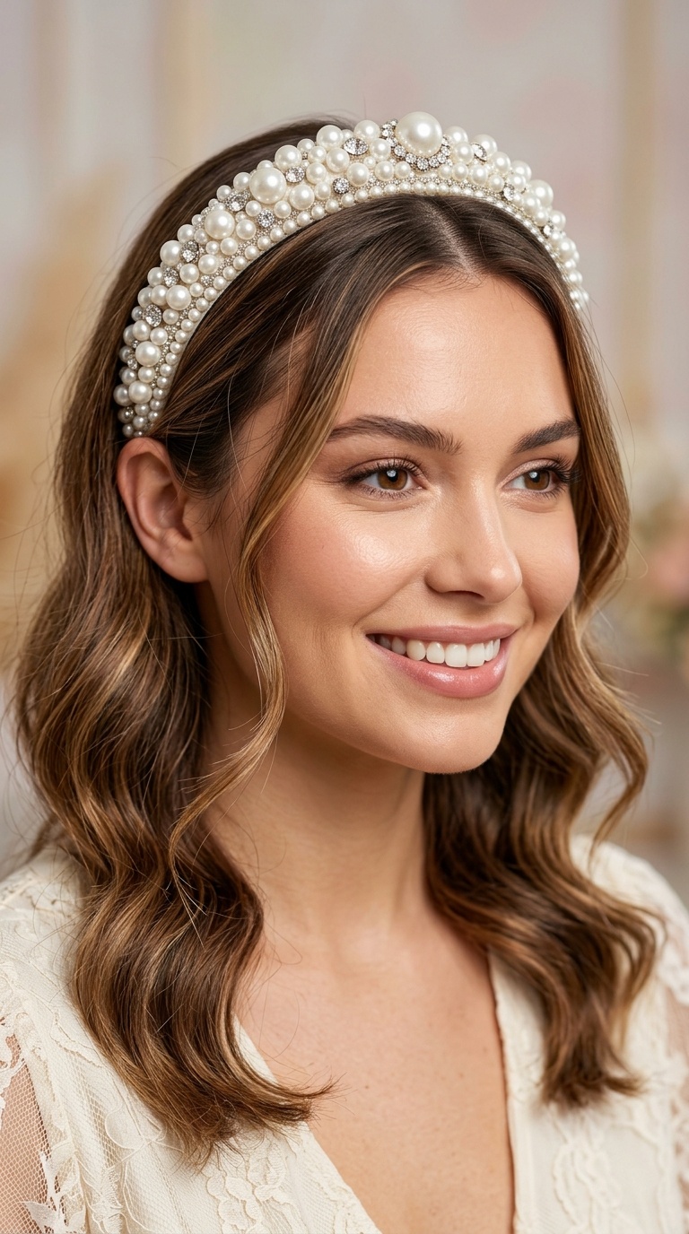 Pearl-Encrusted Headband Look
