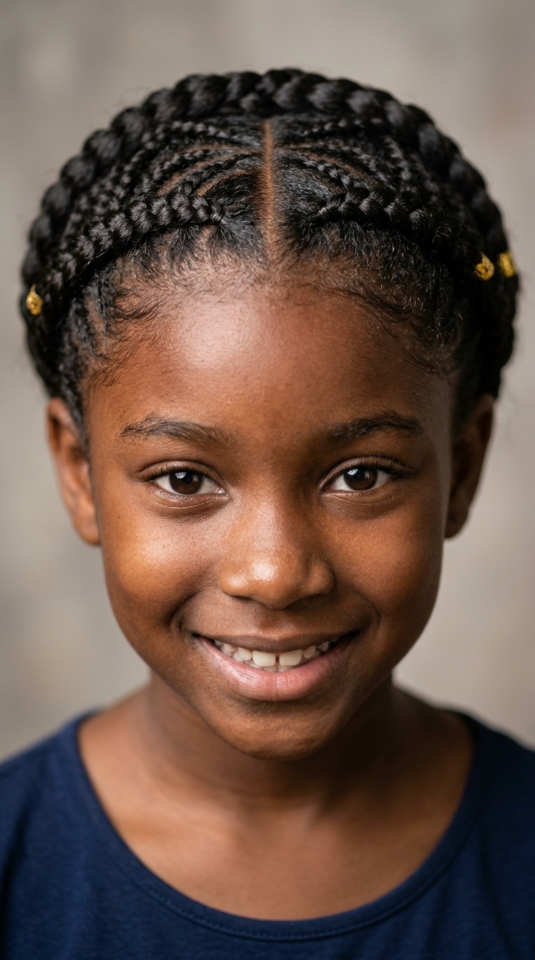 Petal-Shaped Crown Braids