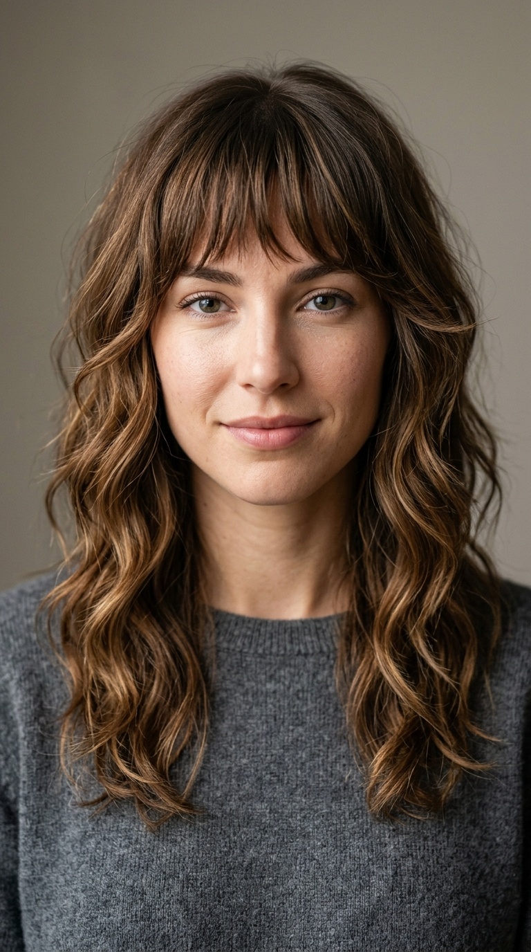 Piecey Fringe with Layered Face-Framing Waves