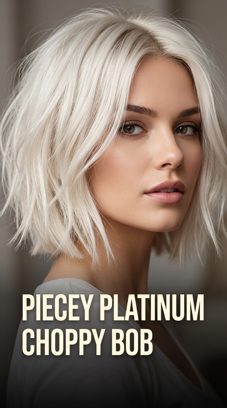 Piecey Platinum Choppy Bob