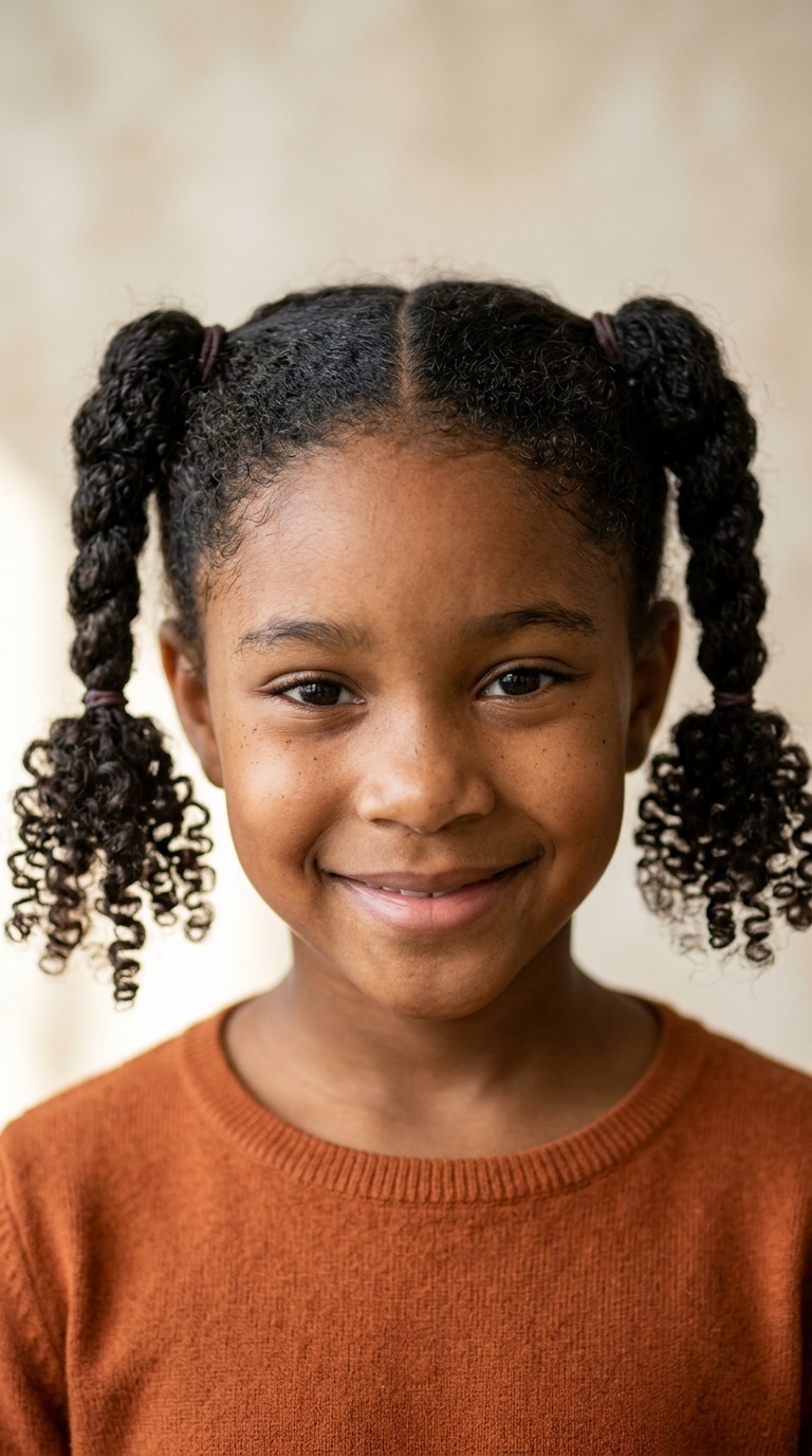Pigtails with Curly Ends
