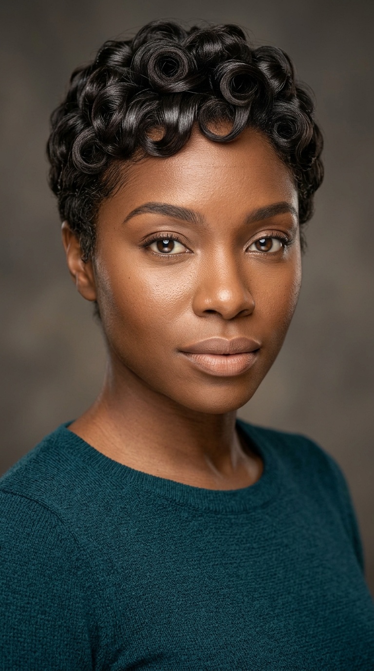 Pin-Curled Pixie Cut