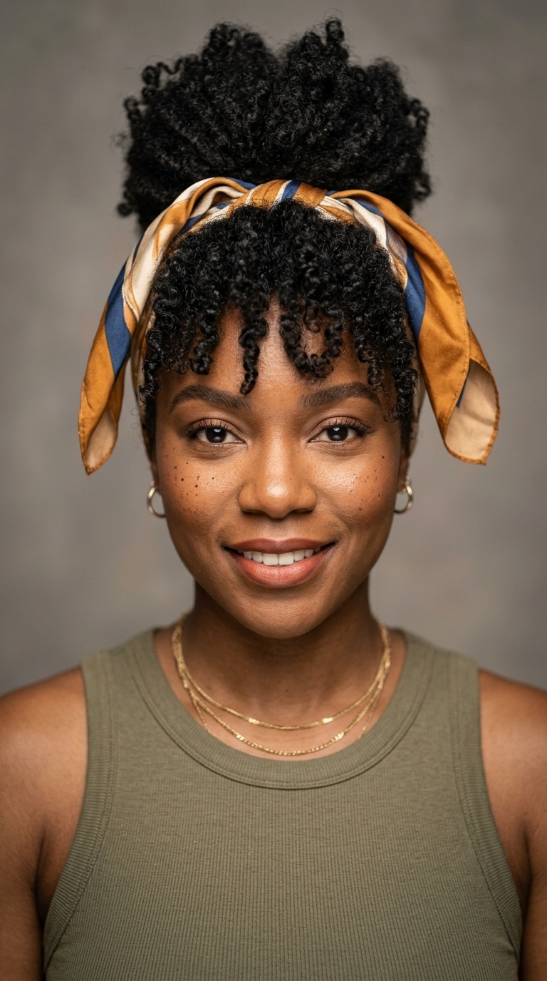 Pineapple Bun with a Silk Scarf