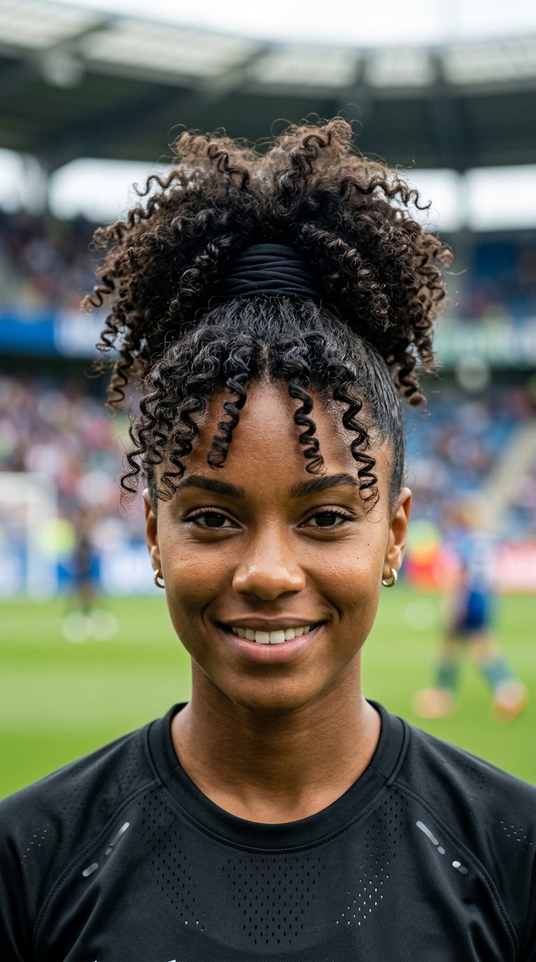 Pineapple Ponytail for Curly Hair