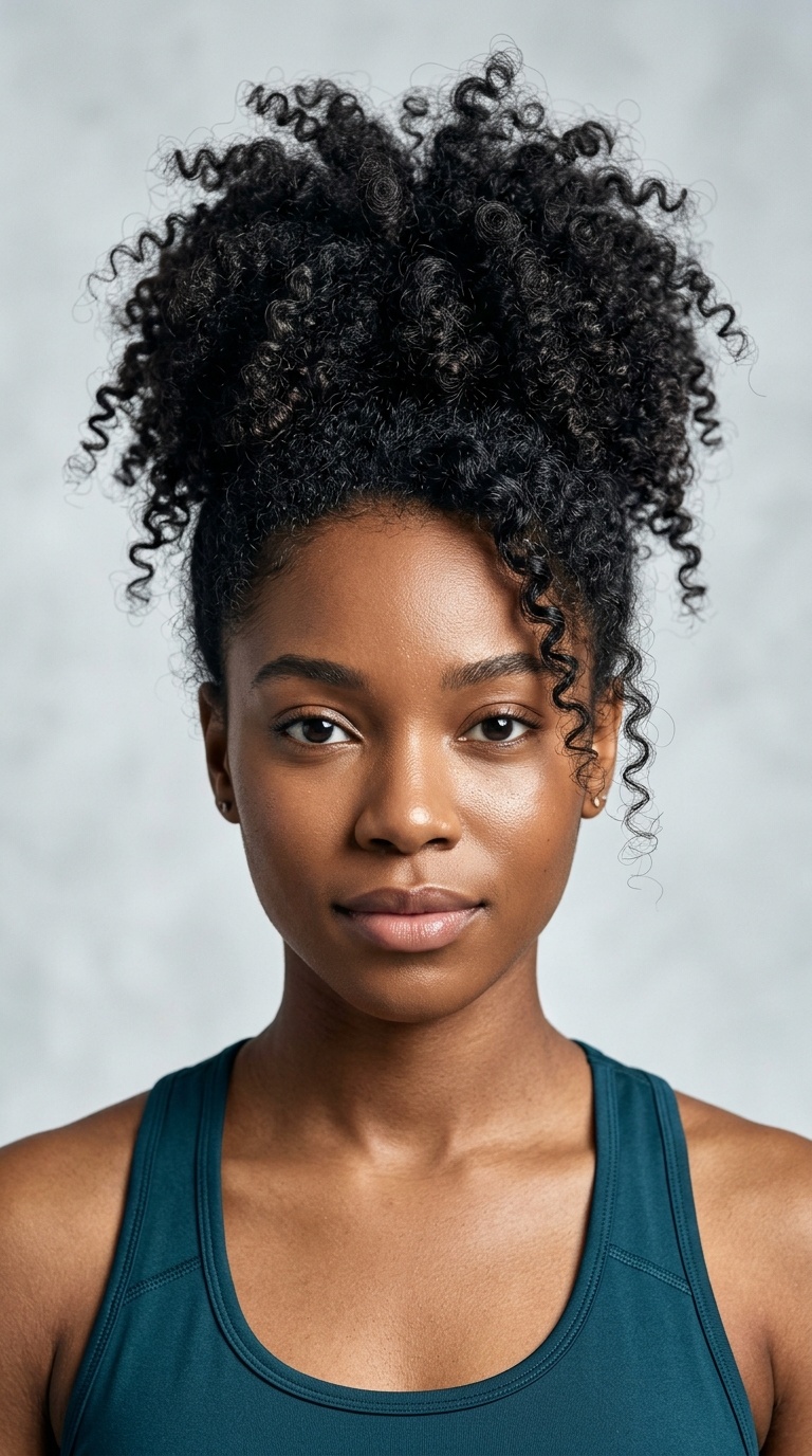Pineapple Updo for Curls